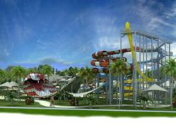 Water slide King Cobra, designed by Polin Waterparks and Pool Systems, will be the feature attraction at Santorini Park.